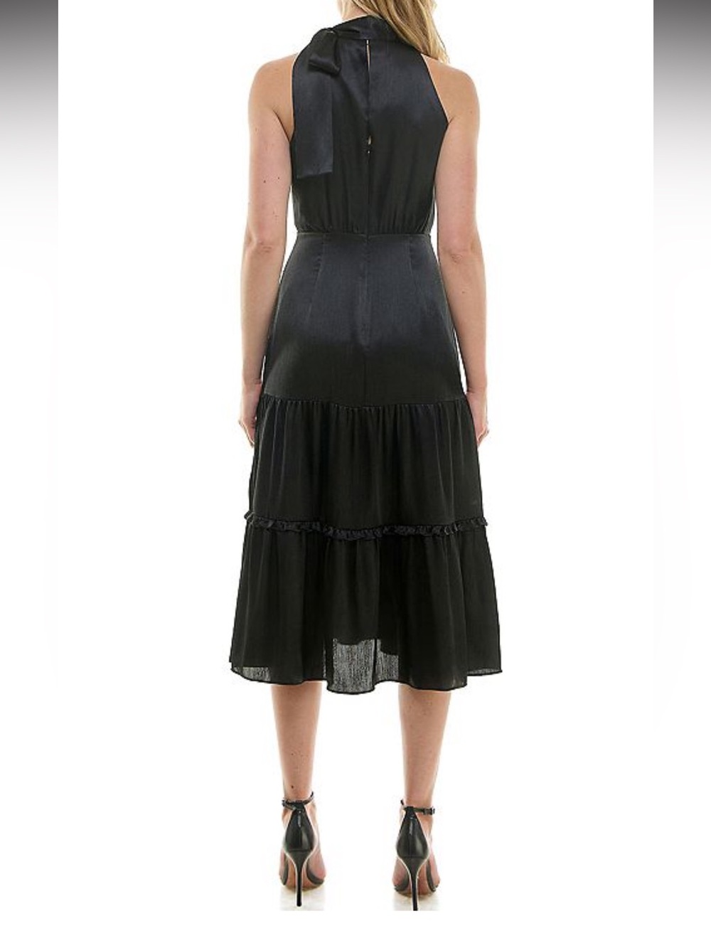 NEW- Nicole Miller Black Tie-Neck Halter Dress 🖤🖤 - Picture 3 of 15